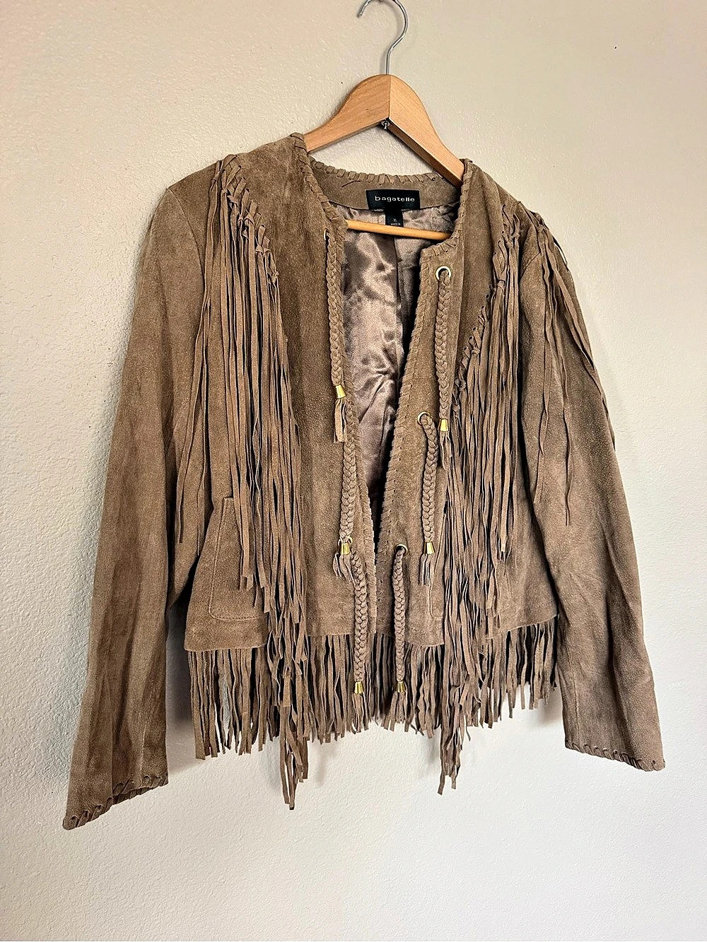 bagatelle Genuine Leather Fringe Jacket XL